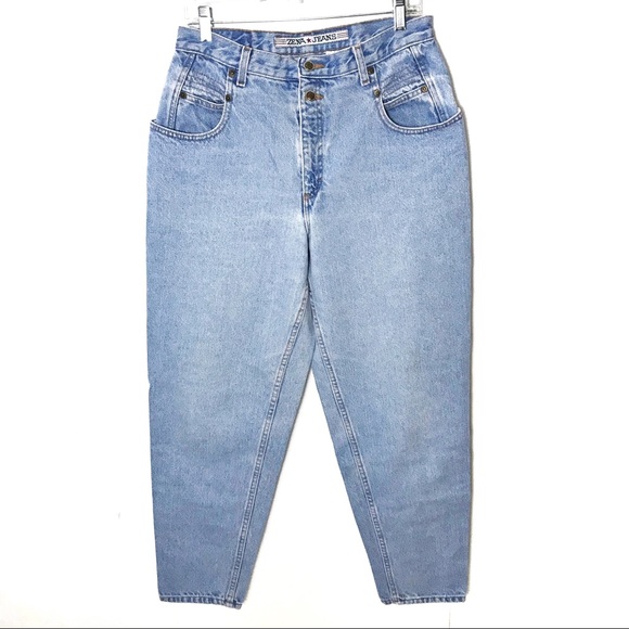 Vintage Zena high rise light wash loose mom taper - Picture 1 of 6